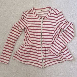 Free People Peplum Zip Up